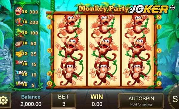 รูปแบบการเล่นของเกม Monkey Party ค่าย JILI