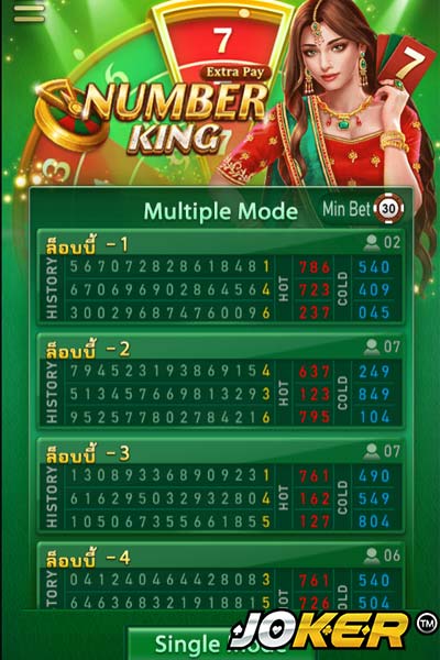 ลักษณะรูปแบบของเกม Number King ราชาหมายเลข